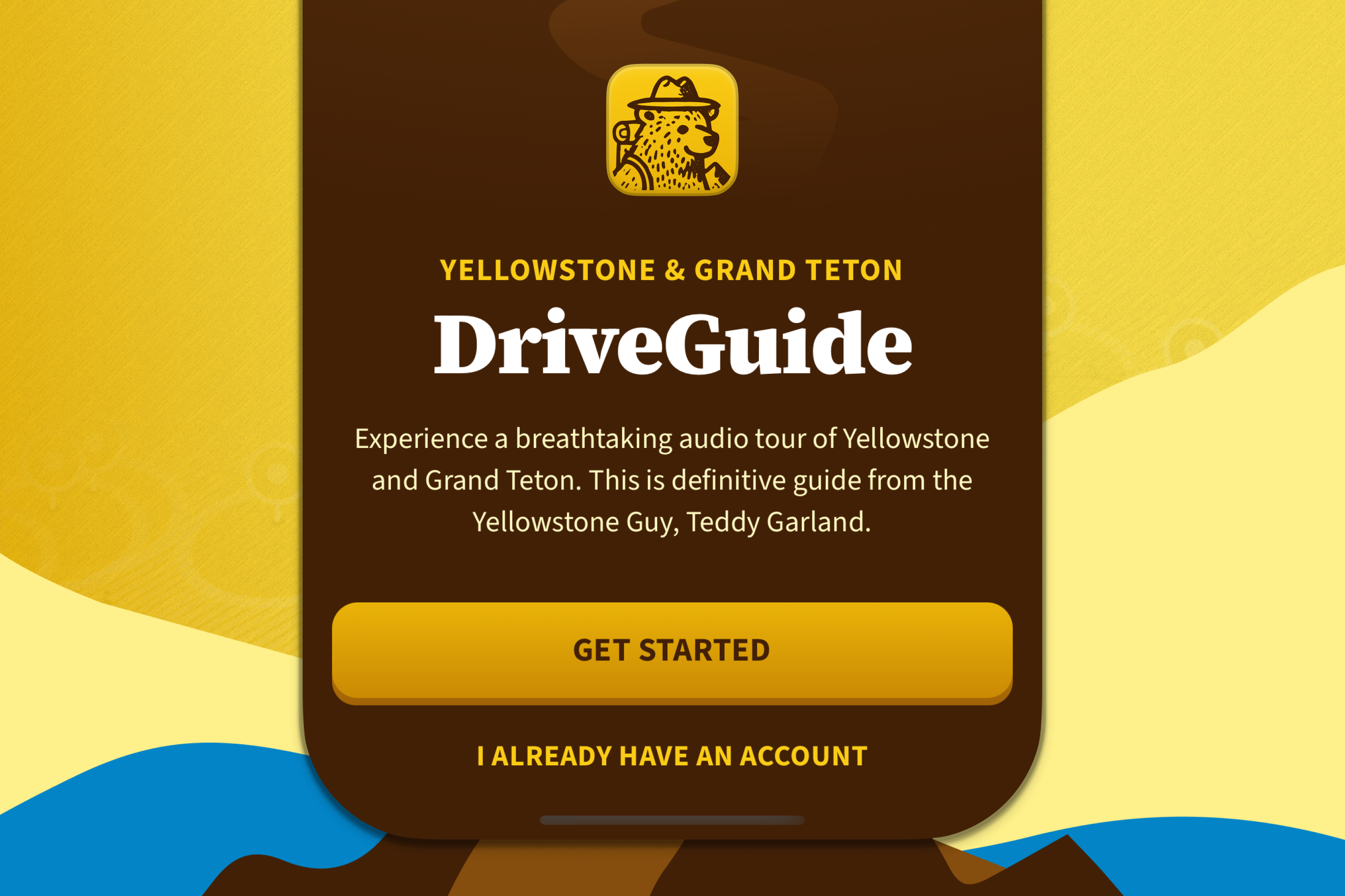 DriveGuide app showing offline functionality and downloaded content